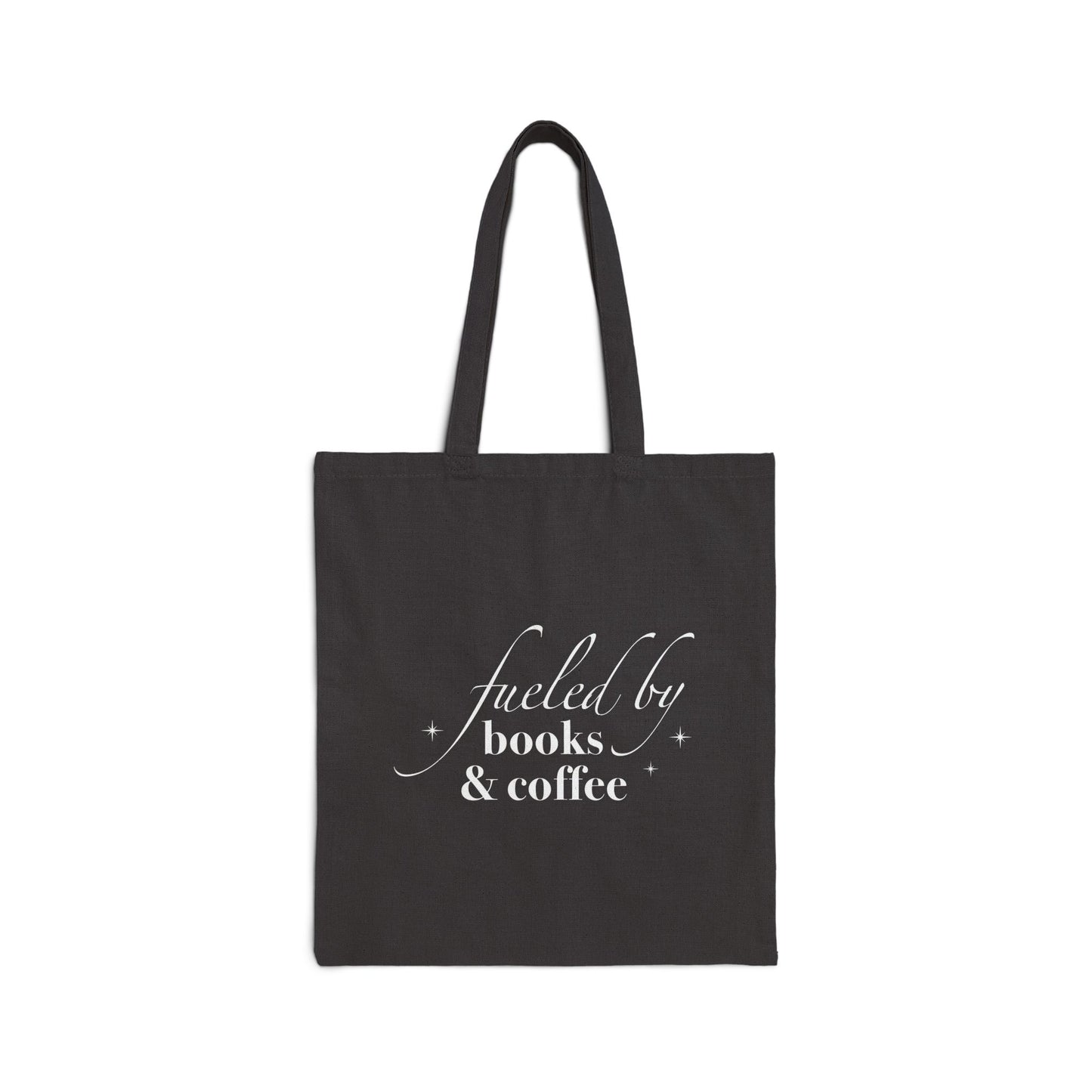 Tote Bag - Fueled By Books & Coffee (Black/White)