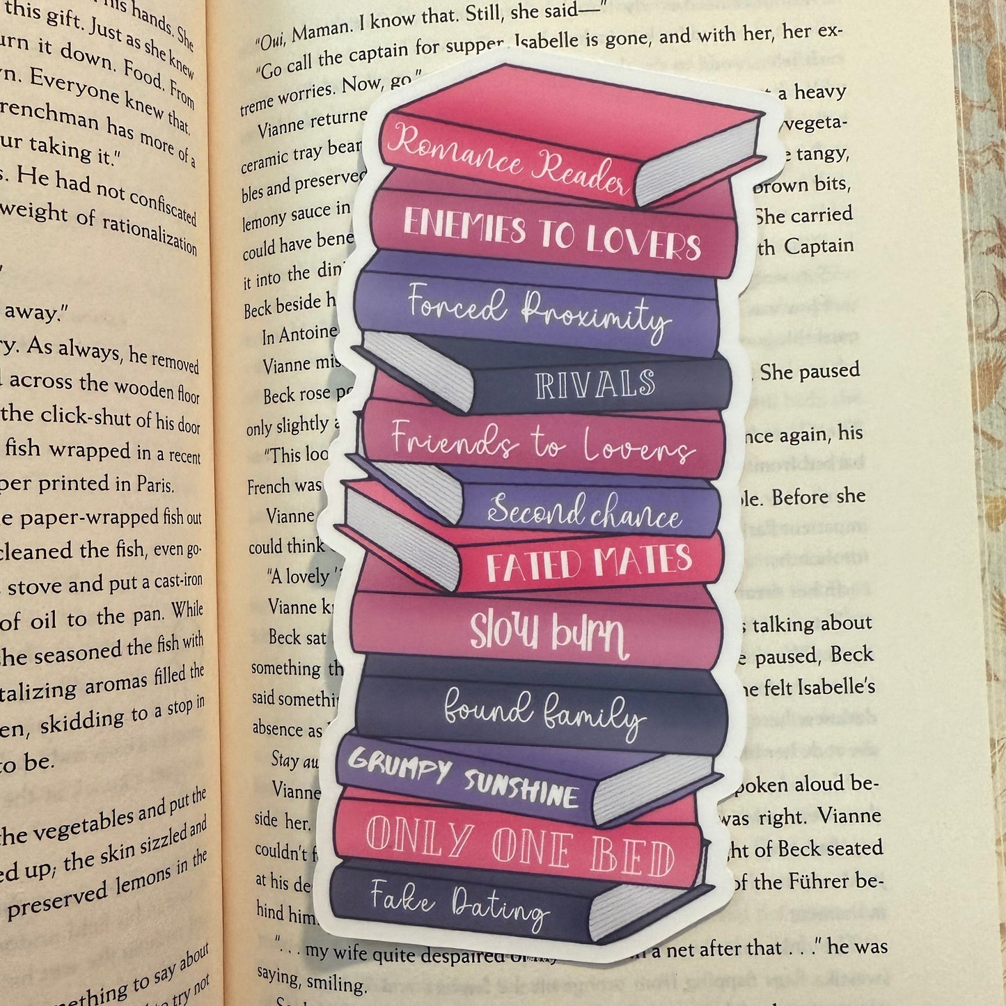 Bookmark - Romance Book Stack
