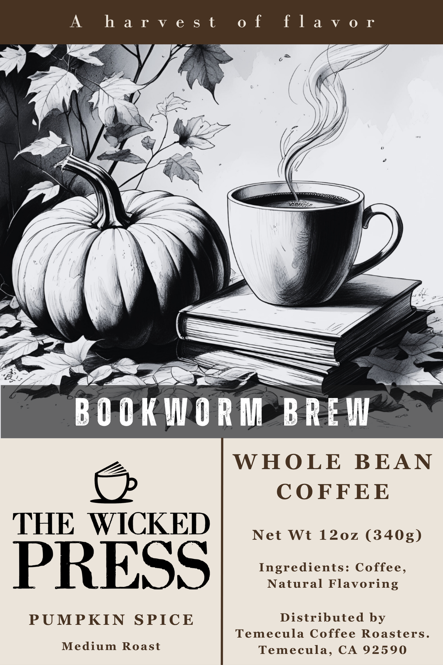 BOOKWORM BREW - Pumpkin Spice - Whole Bean