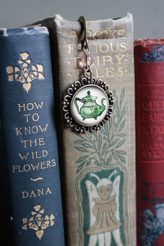 Book Hook - GREEN TEAPOT