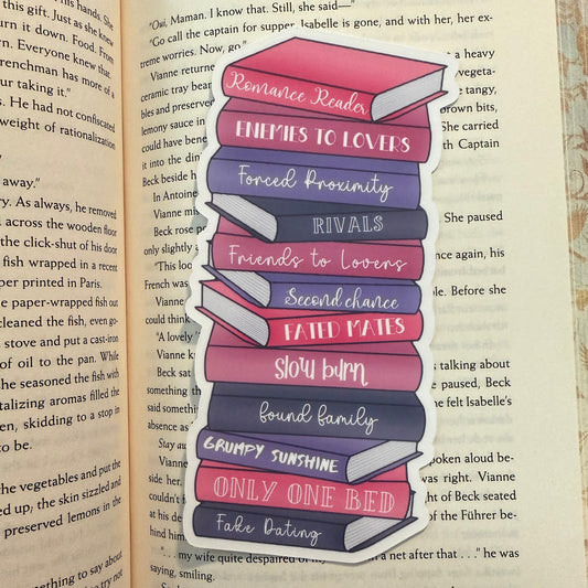 Bookmark - Romance Book Stack