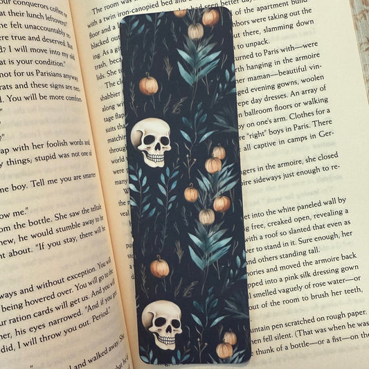 Bookmark - Floral Skull