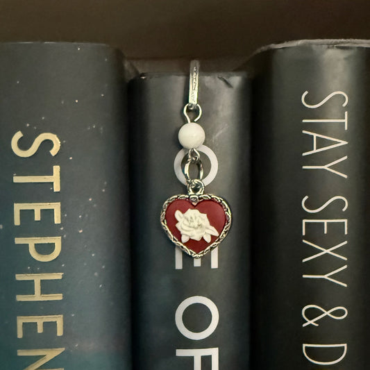 Mini Book Hook - WHITE ROSE